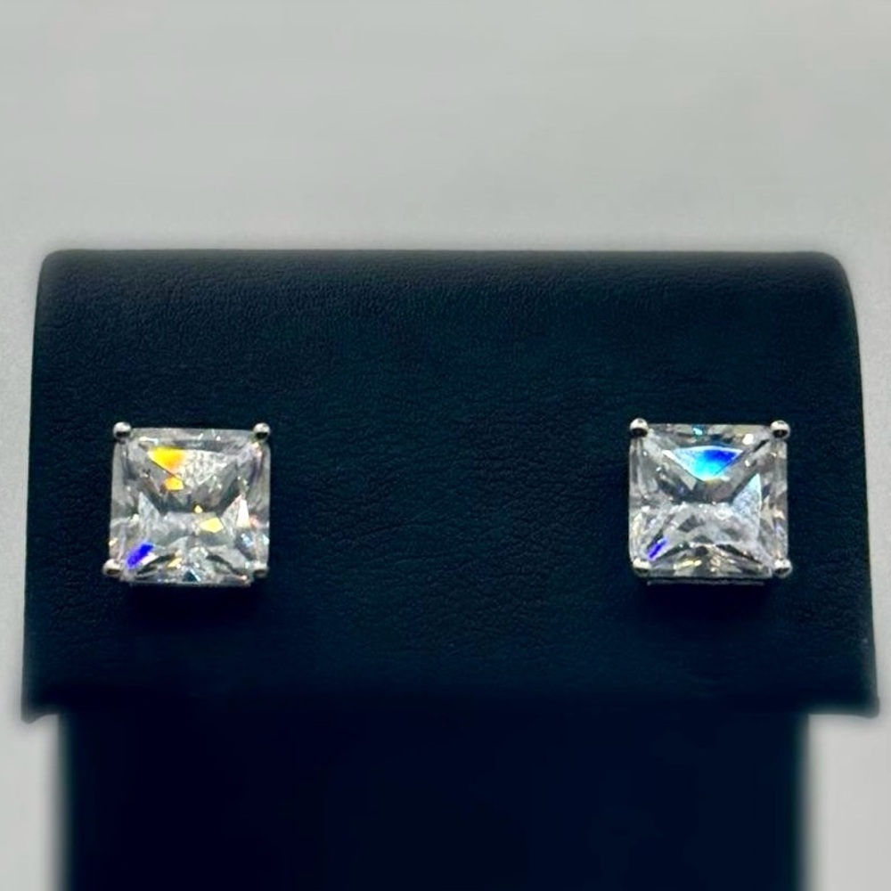 14K 4.00 CTW Moissanite Diamond Princess Cut Luxury Earrings